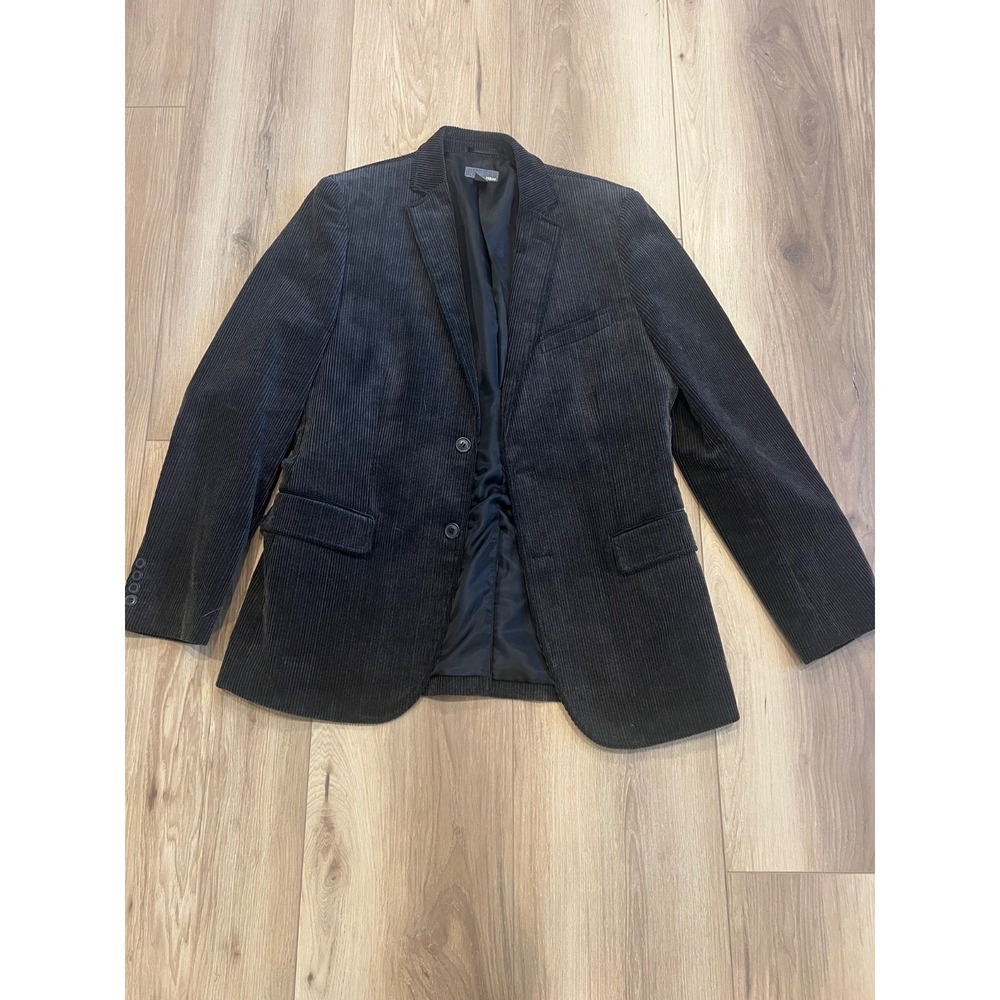 EXPRESS BLACK CORDUROY 2 BUTTON BLAZER COAT JACKET MENS SIZE 40R